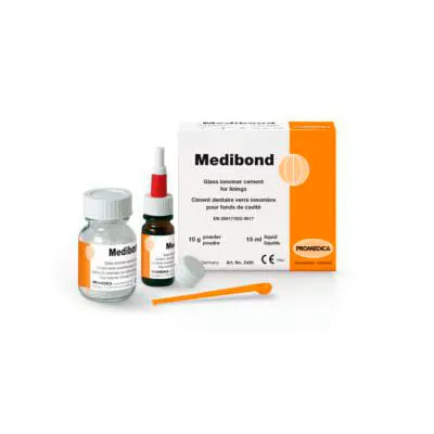 Medibond، أسمنت تبطين زجاجي أيونوميري، مسحوق + سائل