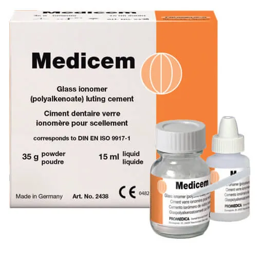 Medicem، أسمنت لوتينغ زجاجي أيونوميري، مسحوق + سائل