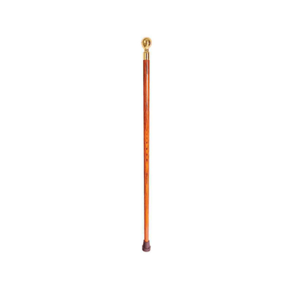 Wooden Walking Cane, Gold-Plated Brass Handle with Compass, 622