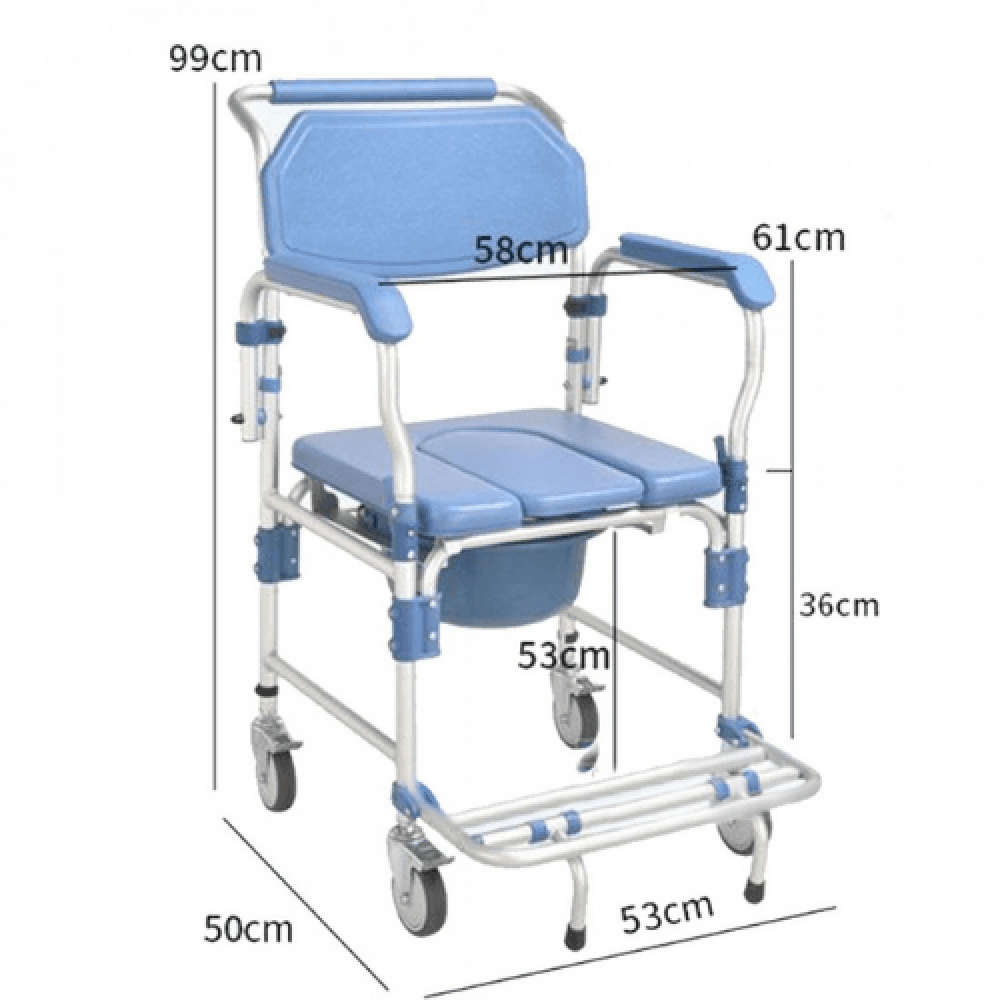 Lightweight Aluminum Commode Chair, 46 cm