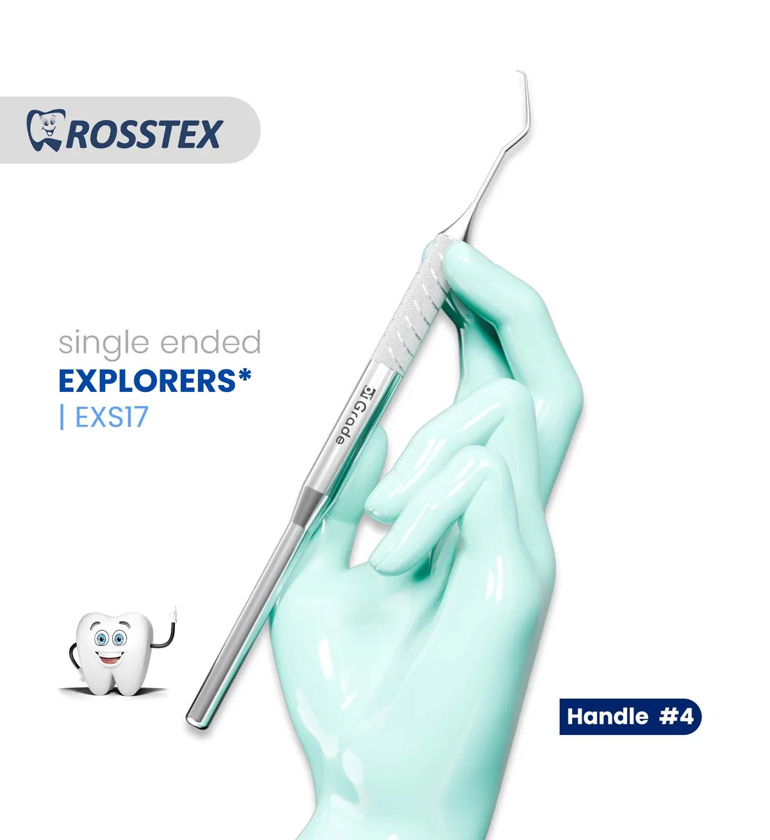 Dental Explorer 17, Handle No. 4, Single Ended
