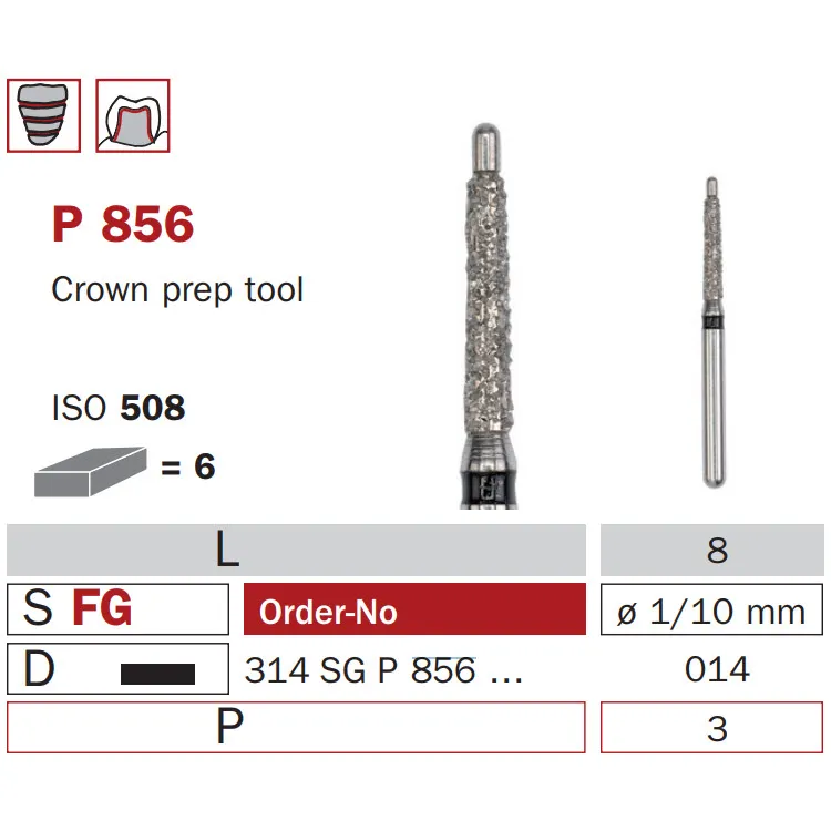 Diamond Bur, FG 014, X-Coarse, Cone Round End ISO #508