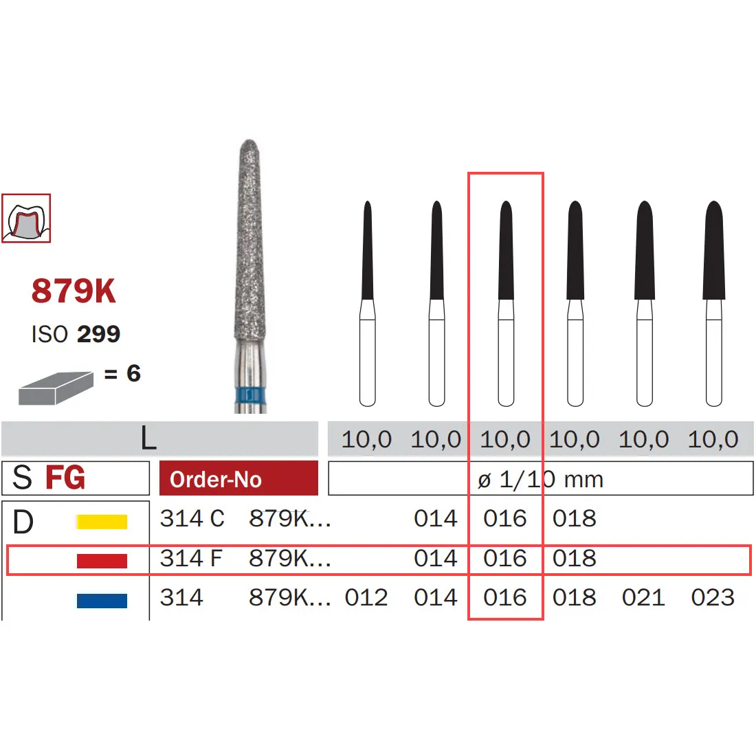سنبلة ألماسية، FG 016، ناعمة، طوربيد ISO #299