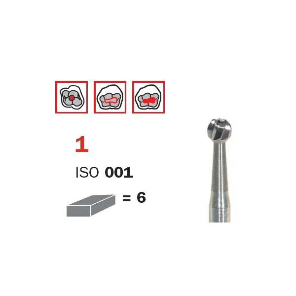 Surgical Carbide Bur, FG 012, X-Long, Round ISO #001