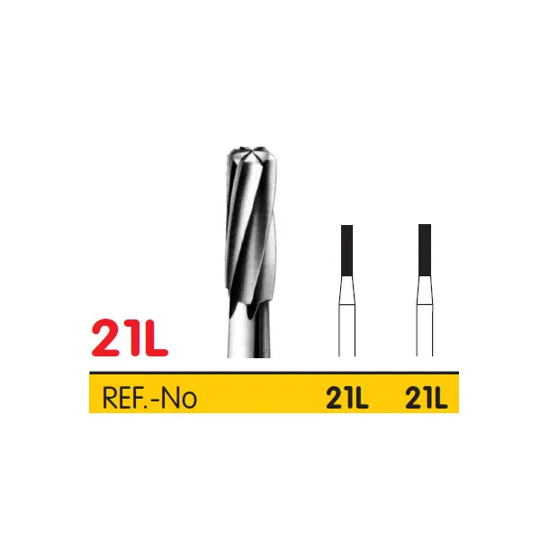 Cylinder Long Carbide Dental Burs FG21L, FG-010