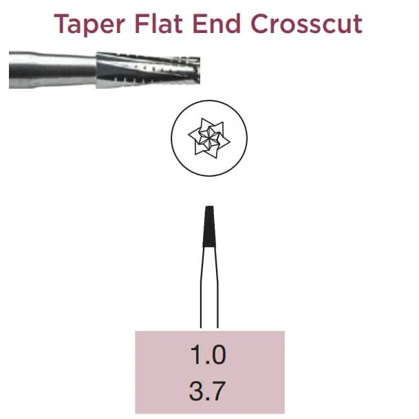 Operative Carbide Bur, Taper Flat End Crosscut, RA-010