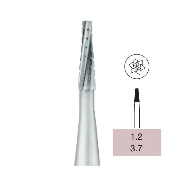 Operative Carbide Bur, Taper Flat End Crosscut, FG-012