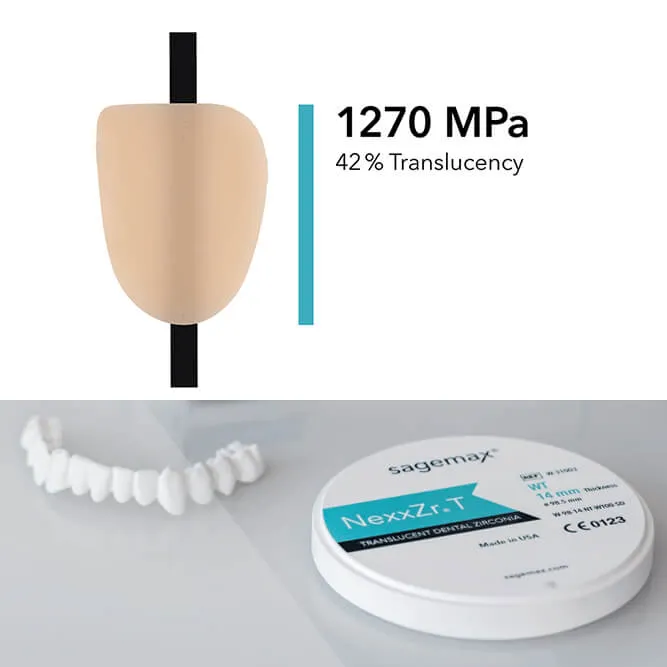 NexxZr T، B1، 71، 14mm، HT، كتلة زركونيا بشكل D