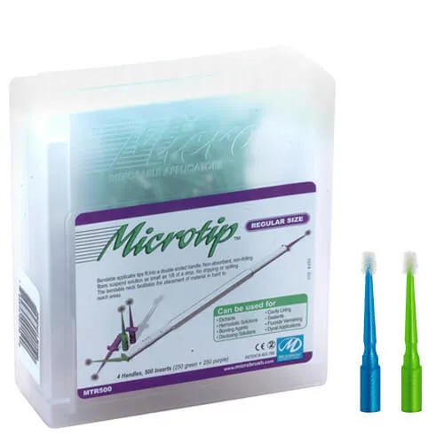 Microtip Applicators، عادي، 4 مقابض (أخضر وأرجواني)