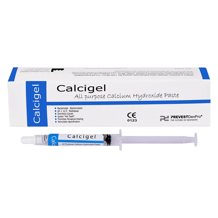 CalciGel، معجون هيدروكسيد الكالسيوم مع كبريتات الباريوم