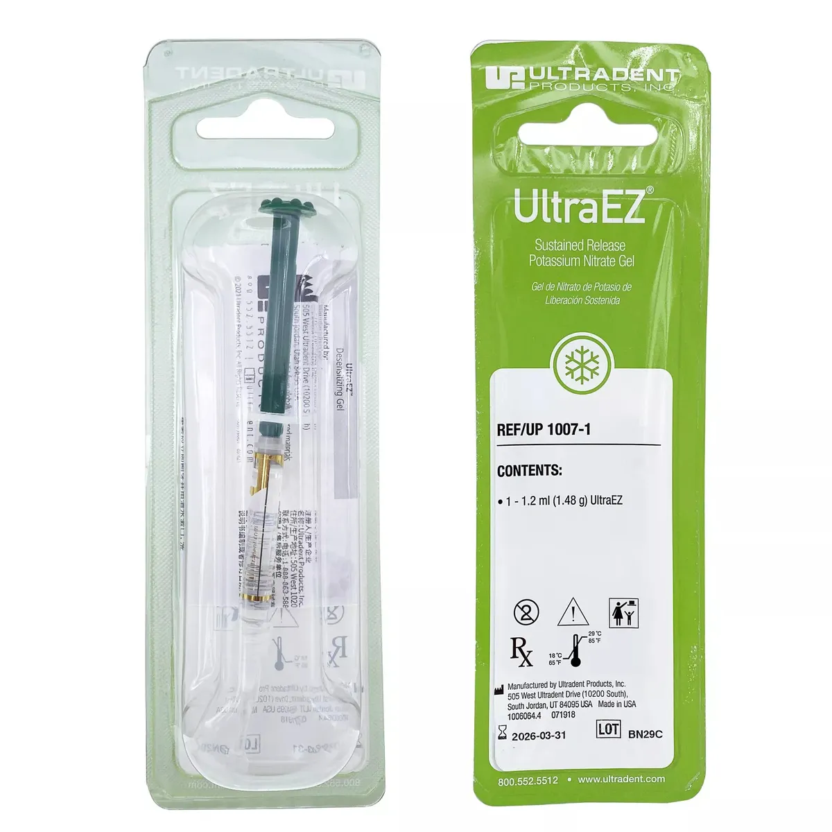 UltraEZ، جل مزيل للحساسية مع نترات البوتاسيوم والفلورايد، محقن واحد