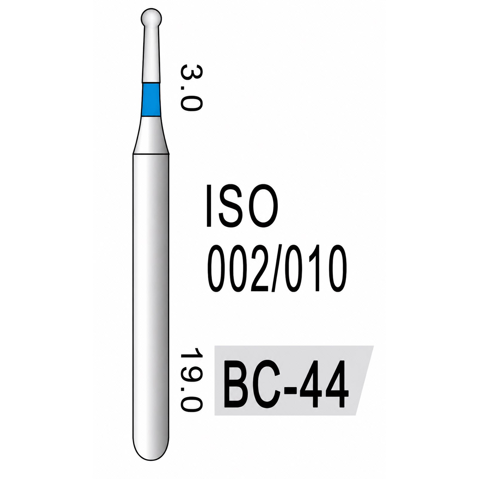 Ball Round Collar End BC-44, Standard Grit, 002/009
