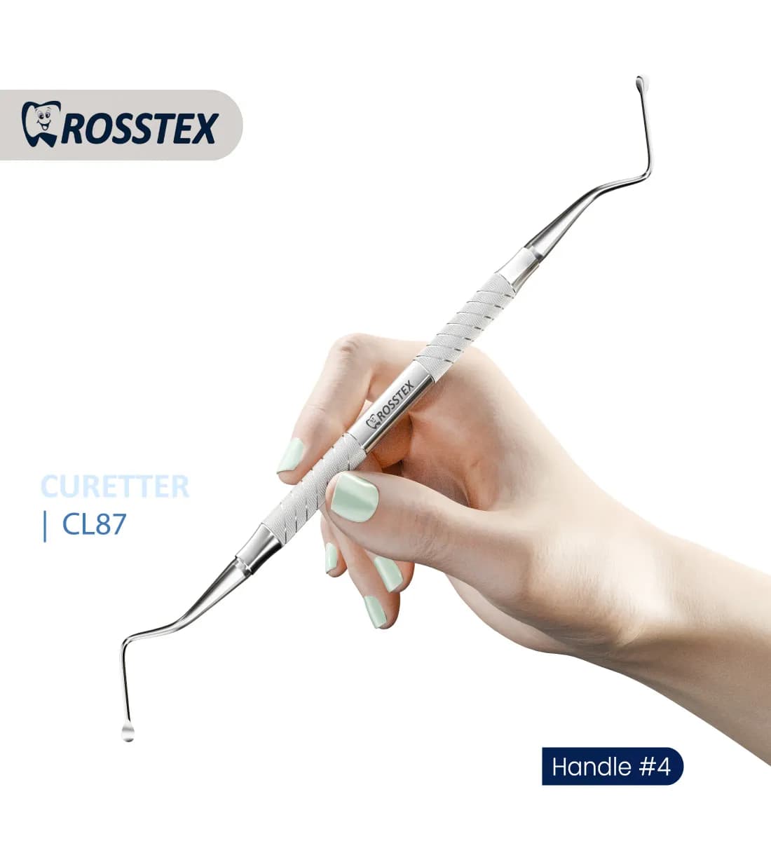 Dental Surgical Curette Lucas 87, Handle No. 4