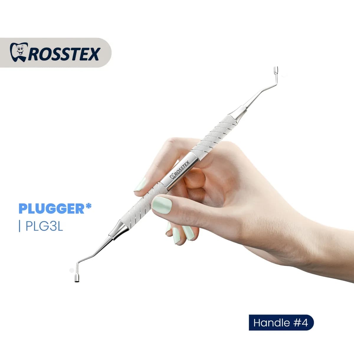 Dental Plugger/Condenser 3, Smooth, 2.4mm–2.7mm, Handle No. 4