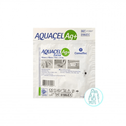 AQUACEL Ag Dressing, 10 × 10 cm