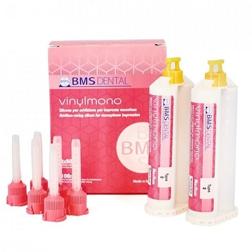Vinylmono Vinyl Polysiloxane Impression Material, Medium Consistency, 2 x 50 ml Cartridge