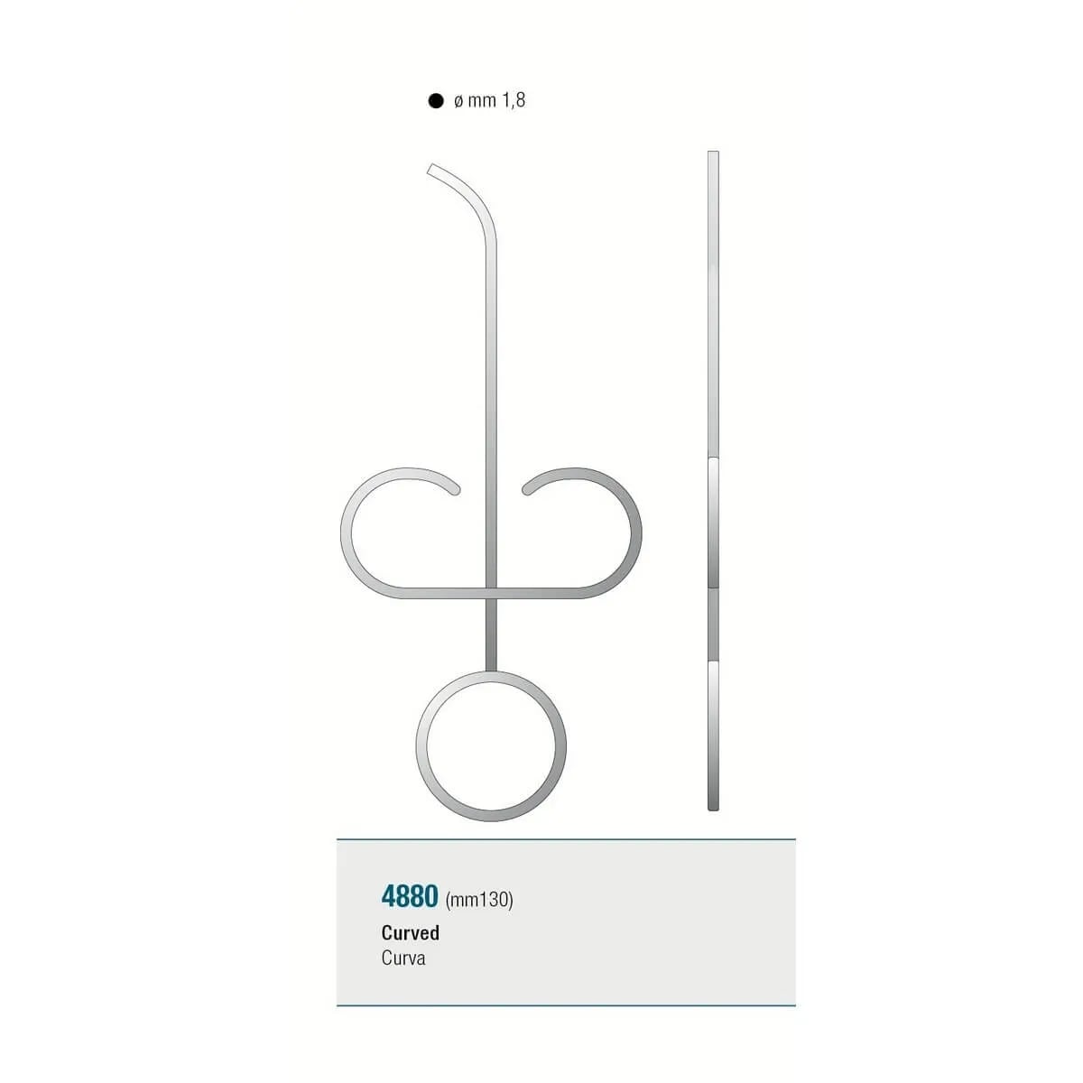 مسدس إندو للرجوع 1.8mm منحني