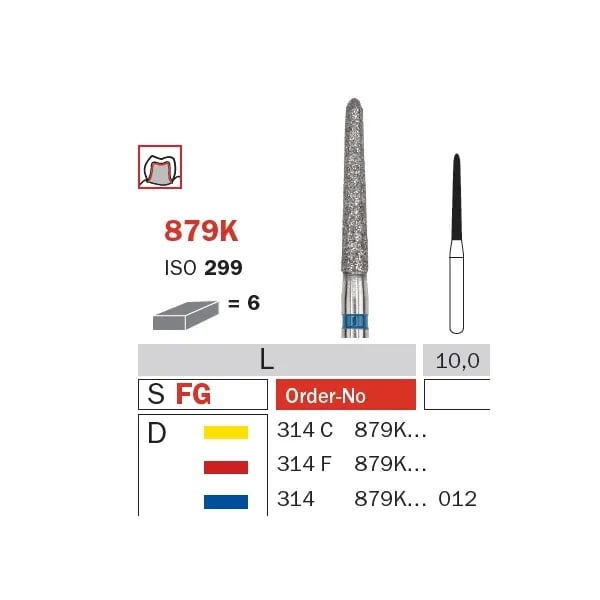 سنبلة حفر ألماسية FG 012 متوسطة طوربيد (تجريف لثوي) ISO #290