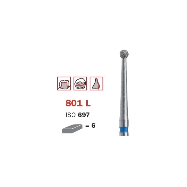 سنبلة حفر ألماسية FG 014 متوسطة دائرية برقبة طويلة ISO 697