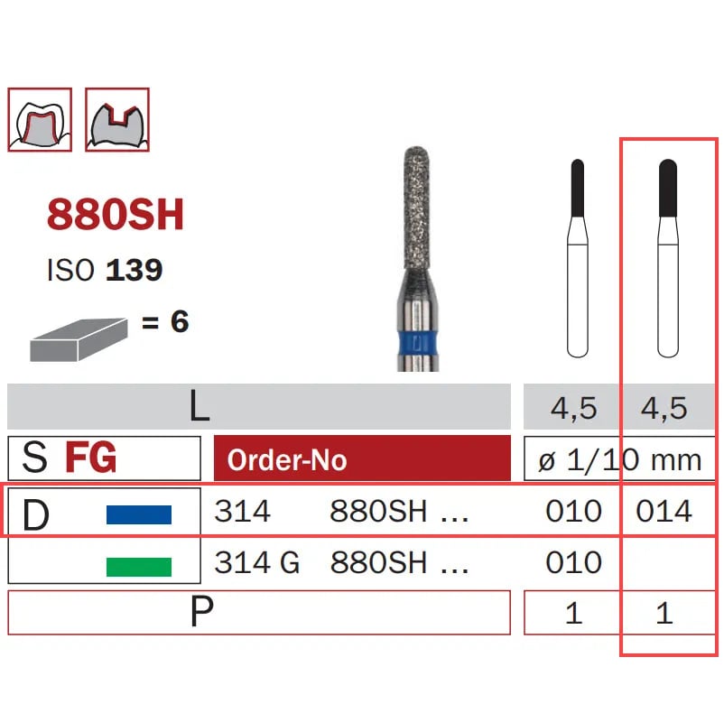 سنبلة حفر ألماسية FG 014 متوسطة طوربيد ISO 139