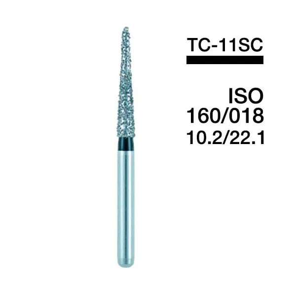سنابل ألماسية FG شكل طويل مدبب بنهاية مسطحة #173-017، TC-11SC