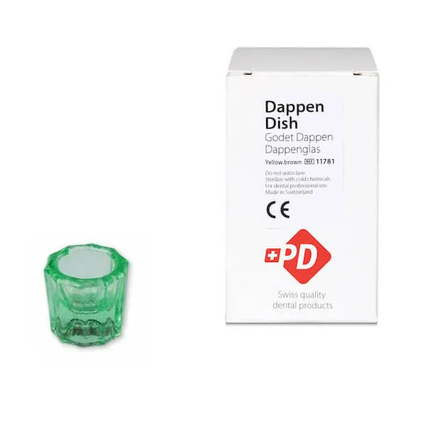 طبق زجاجي Dappen، أخضر