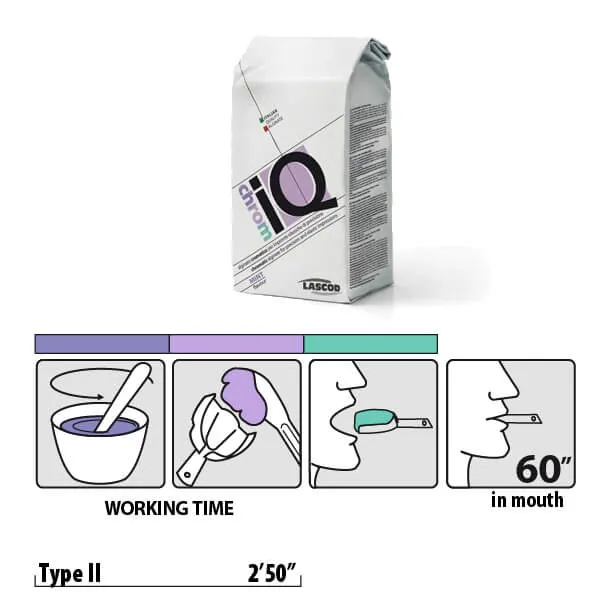 iQ Chrom Alginate، بنفسجي/أرجواني/أخضر، نوع 2، بطيء (2:50 دقيقة)