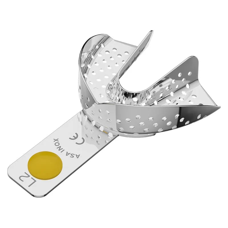 S.S. Perforated Impression Tray with Retention Rim Lower Size 2