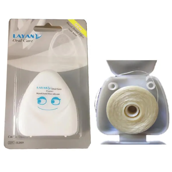 Waxed Nylon Dental Floss, Mint Flavor, 50m Pack