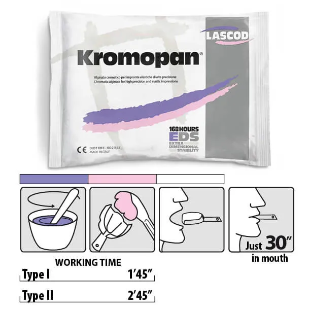 KROMOPAN كروماتيك ألجينات، نوع 2 بنفسجي/وردي/أبيض، بطيء