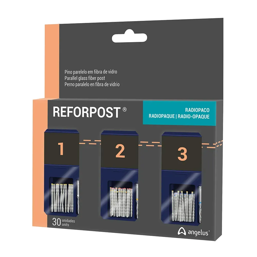 مجموعة Angelus Reforpost، Glass Fiber Post، 30 مسمار مع مثاقب