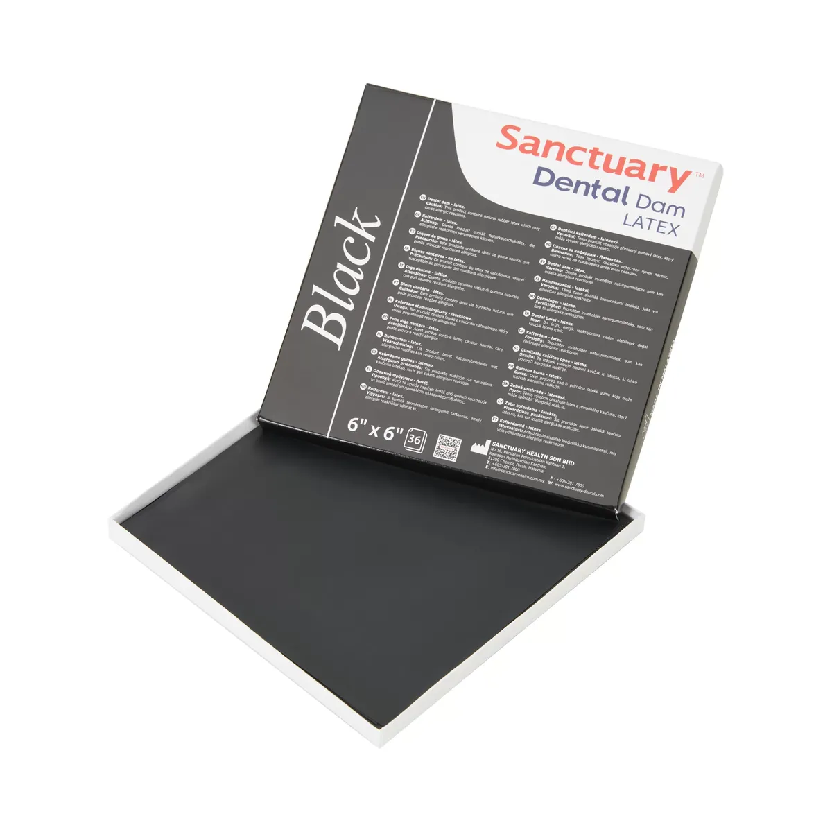 Dental Rubber Dam Sanctuary، متوسط، أسود