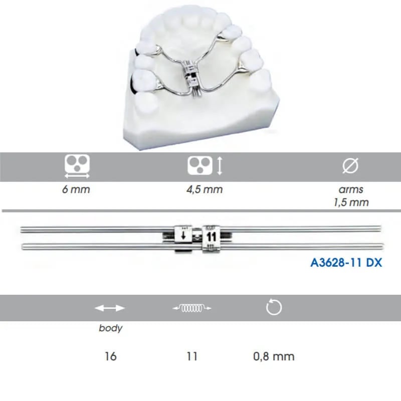 Multifunctional Orthodontic Screw, 11mm, 4 Arms Left