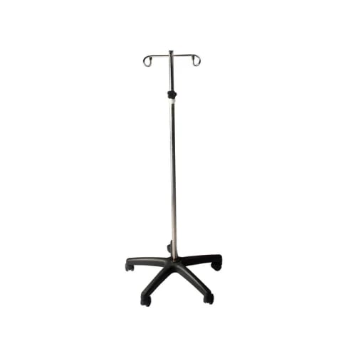 IV Stand, Double Hook, Stainless Steel