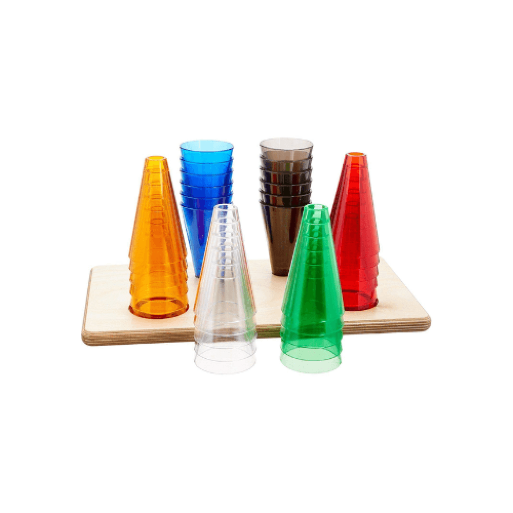 Stacking Cones, With Base, Colored