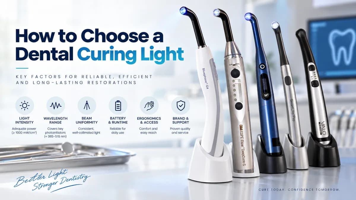 How to choose a dental curing light: irradiance, tip diameter and what bulk-fill composites need