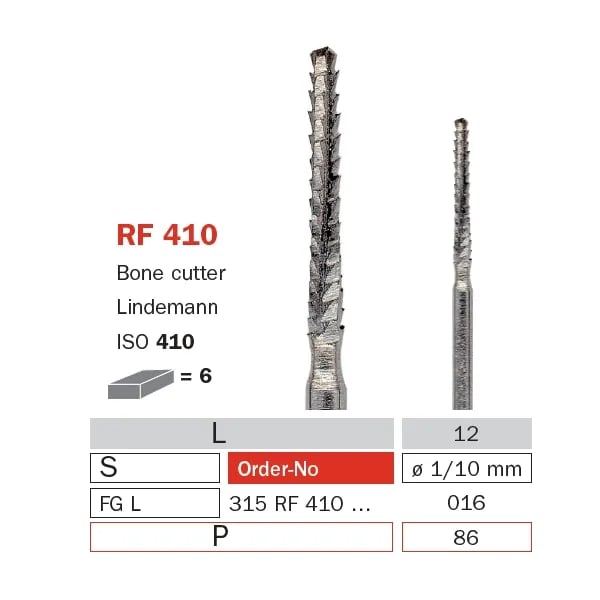 سنابل كربيد جراحية، FG 016، طويلة، قاطع عظم عدواني ISO #410